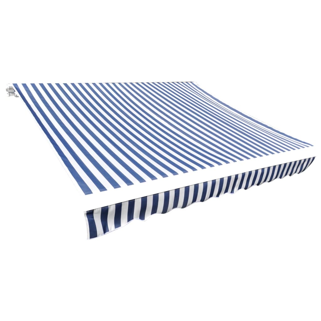 Awning Top Sunshade Canvas Blue & White 3.5x2.5 m