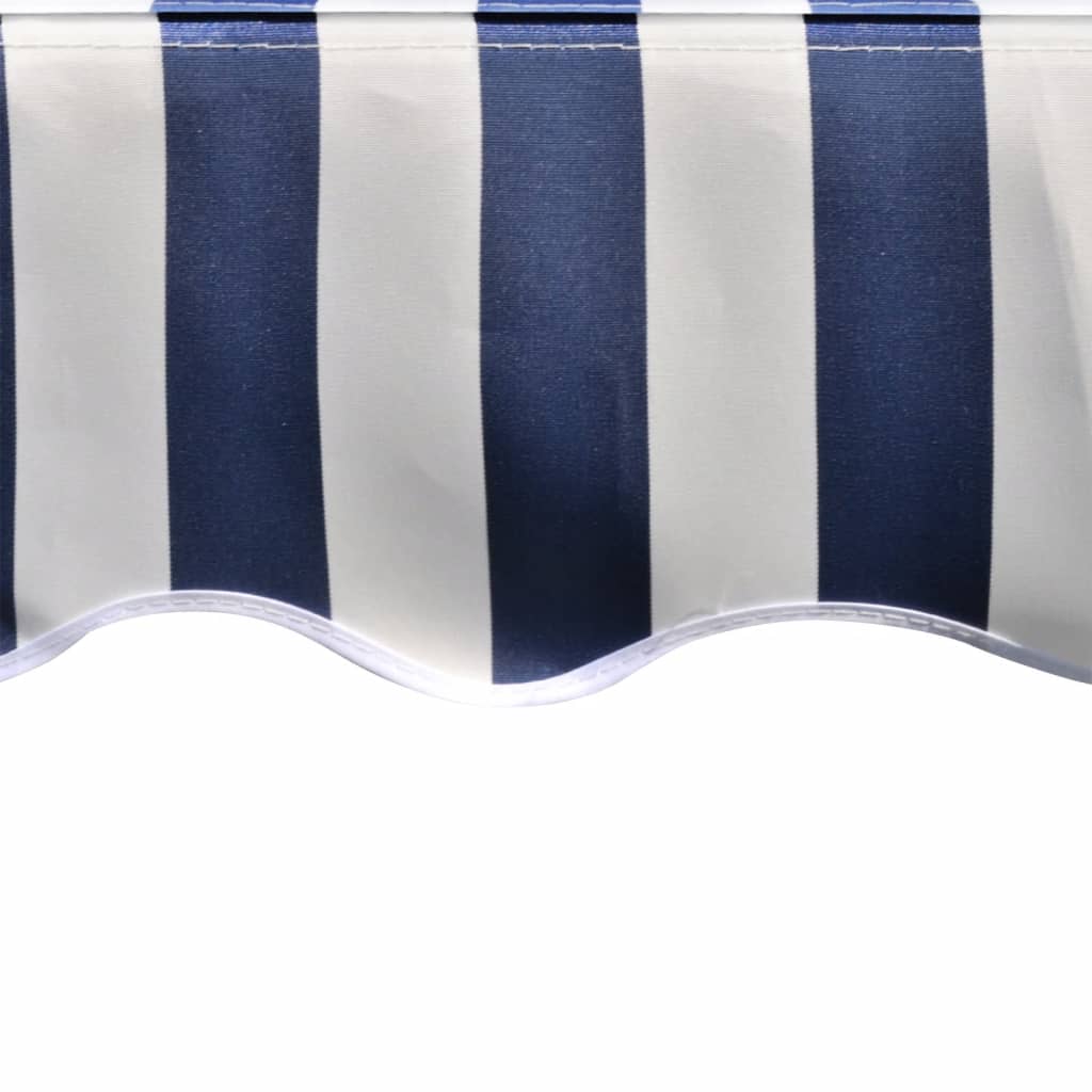 Awning Top Sunshade Canvas Blue & White 3.5x2.5 m
