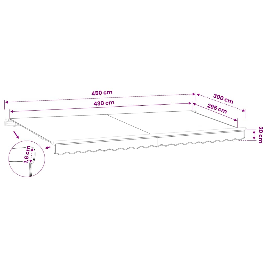 Awning Replacement Fabric Cream 450x300 cm Polyester