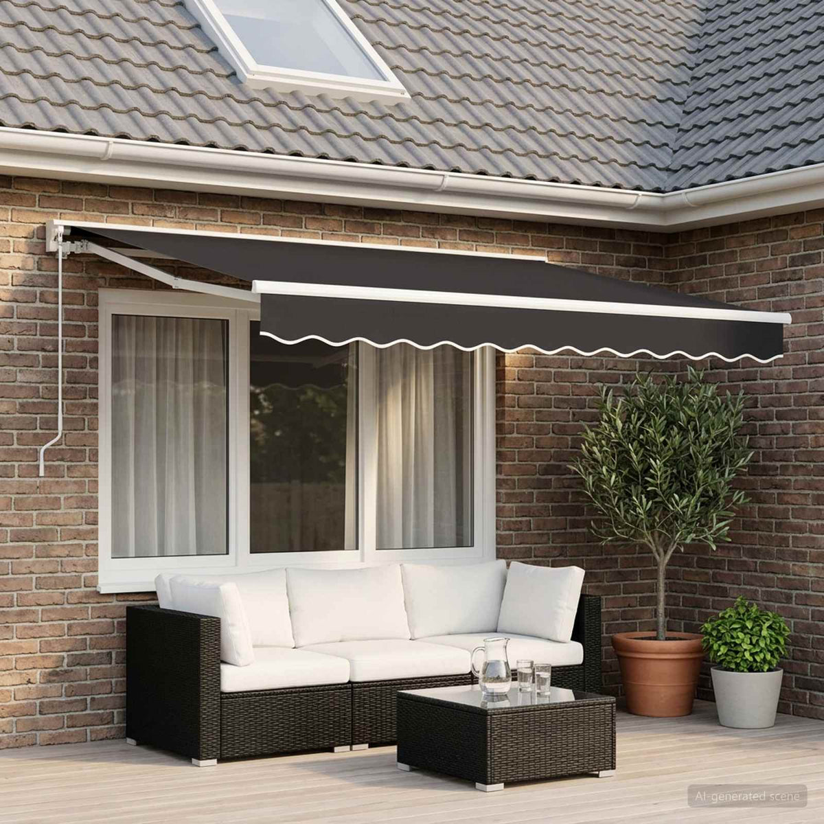 Awning Replacement Fabric Grey 300x250 cm Polyester