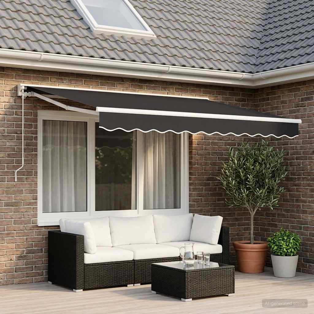 Awning Replacement Fabric Grey 350x250 cm Polyester