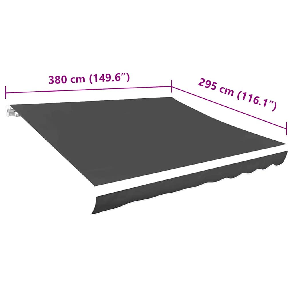 Awning Top Sunshade Canvas Anthracite 4x3 m