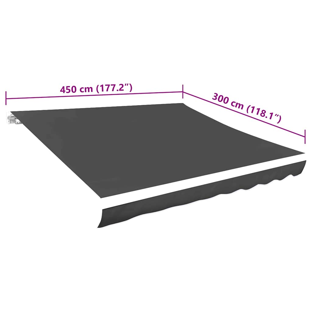 Awning Top Sunshade Canvas Anthracite 4.5x3 m