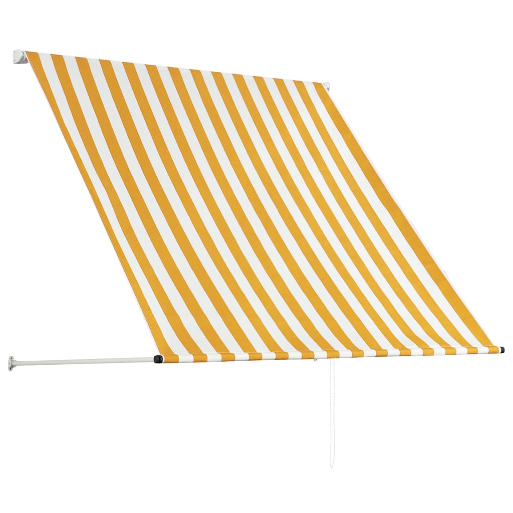 143752 vidaXL Retractable Awning 150x150 cm Yellow and White