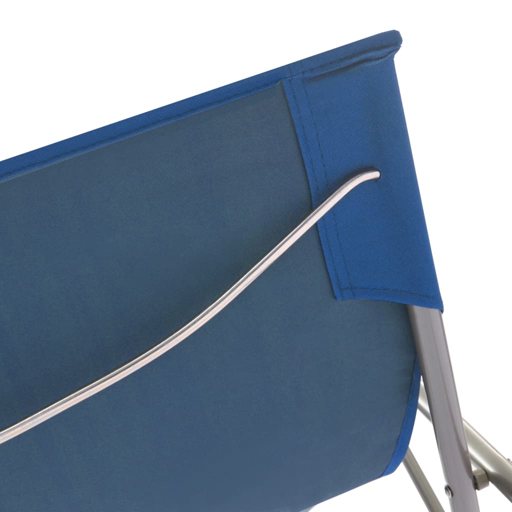 vidaXL Folding Beach Chairs 2 pcs Steel and Oxford Fabric Blue