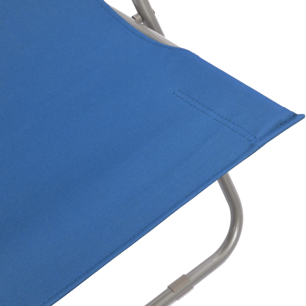 vidaXL Folding Beach Chairs 2 pcs Steel and Oxford Fabric Blue