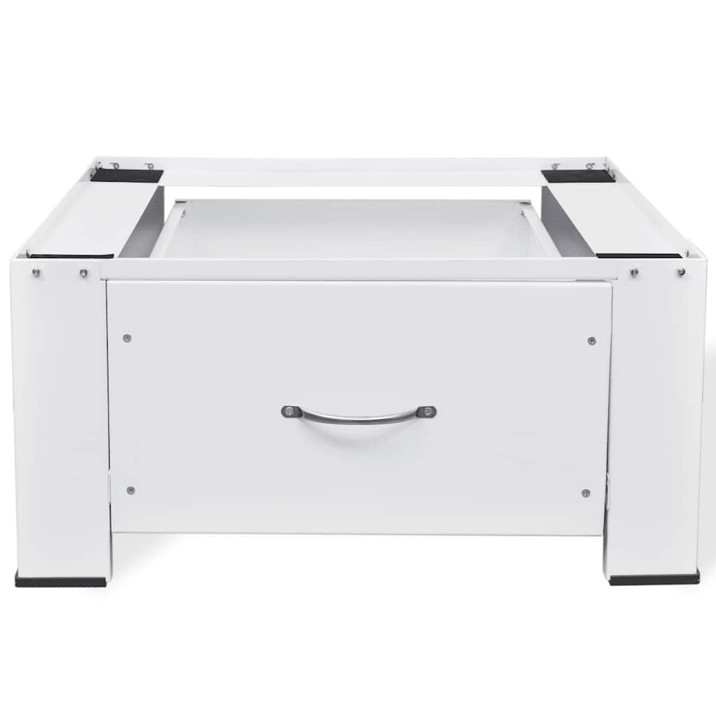 Pedestal for Washing Machine White with Drawer