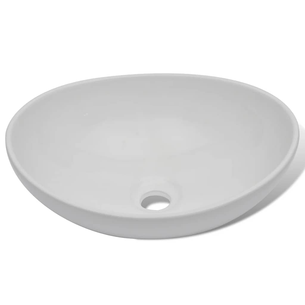 275396 vidaXL Ceramic Basin 40x33 cm Oval White (140674)