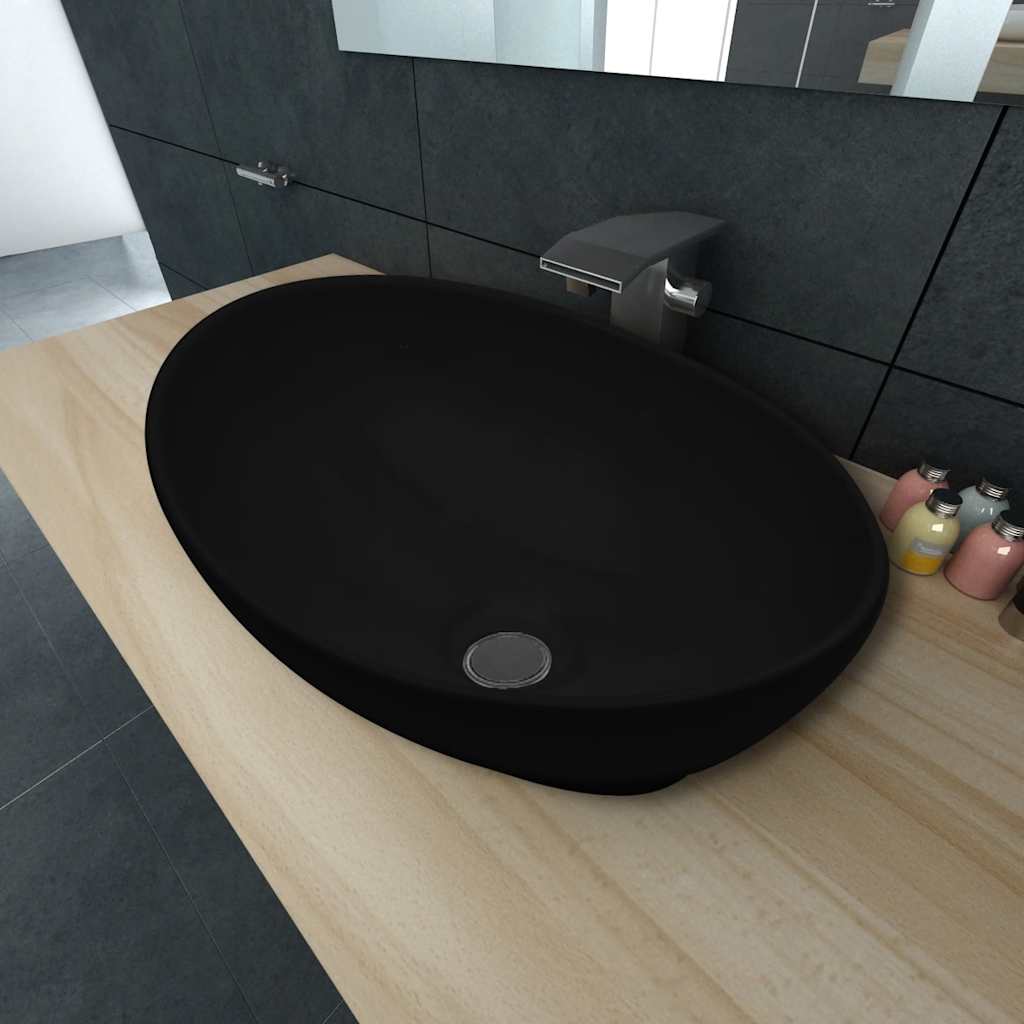Ceramic Basin 40x33 cm Black Ceramic