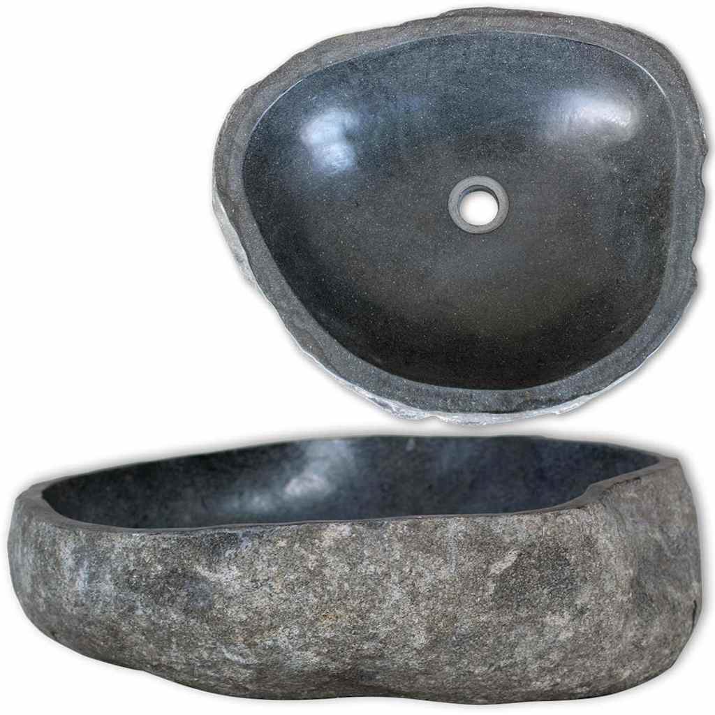 275410 vidaXL Wash Basin River Stone (242668)