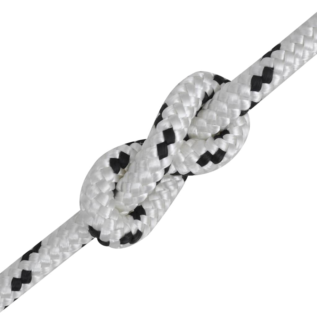 143792 vidaXL Braided Boat Rope Polyester 8 mm 500 m White