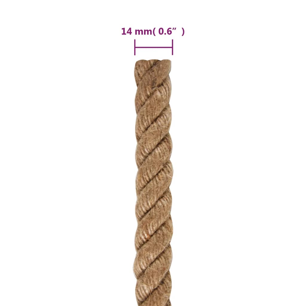 vidaXL Rope 100% Jute 14 mm 250 m