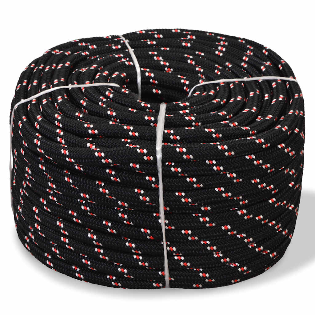 143808 vidaXL Marine Rope Polypropylene 6 mm 500 m Black