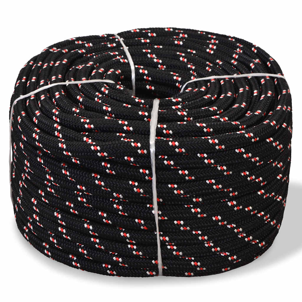 143814 vidaXL Marine Rope Polypropylene 16 mm 250 m Black