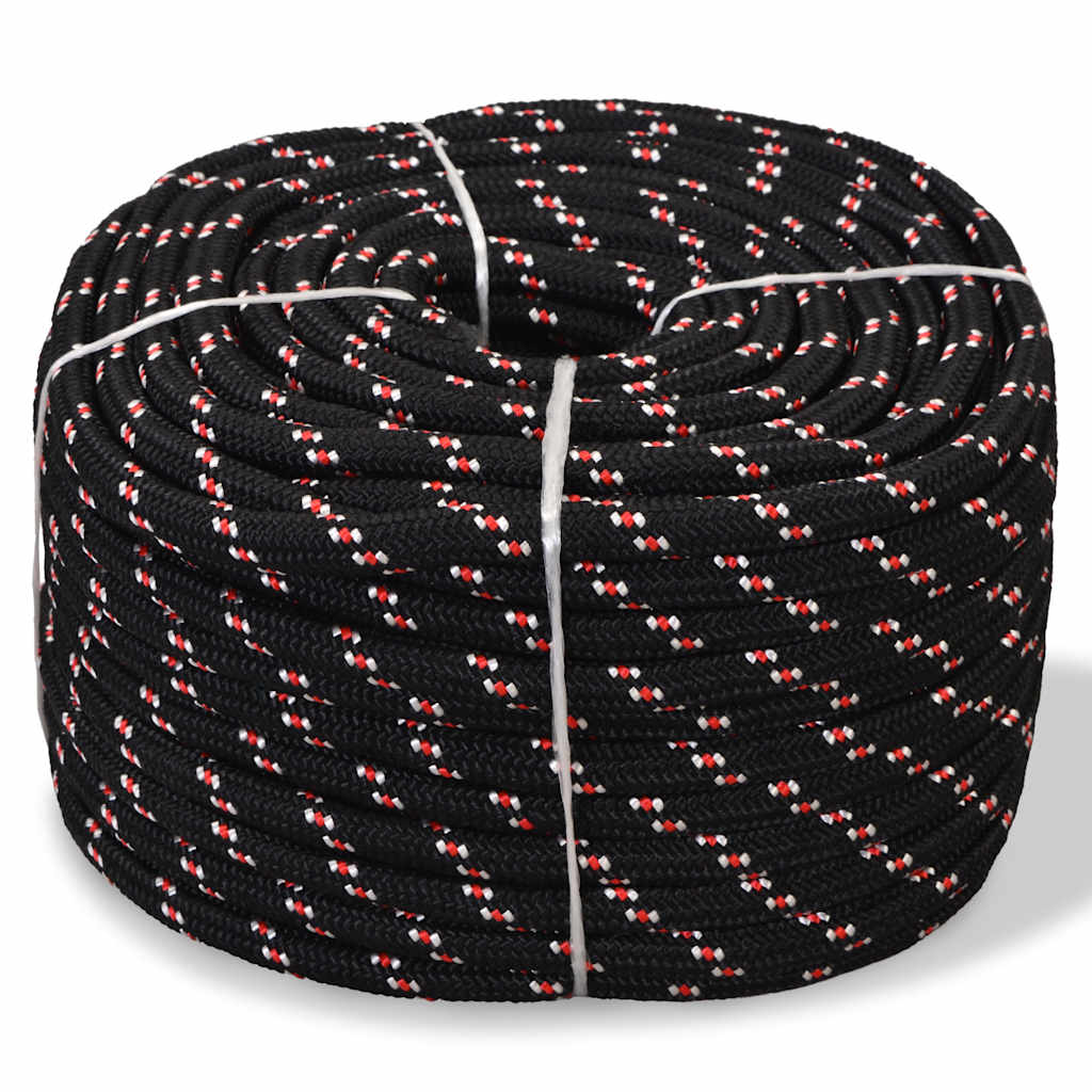 143815 vidaXL Marine Rope Polypropylene 18 mm 50 m Black