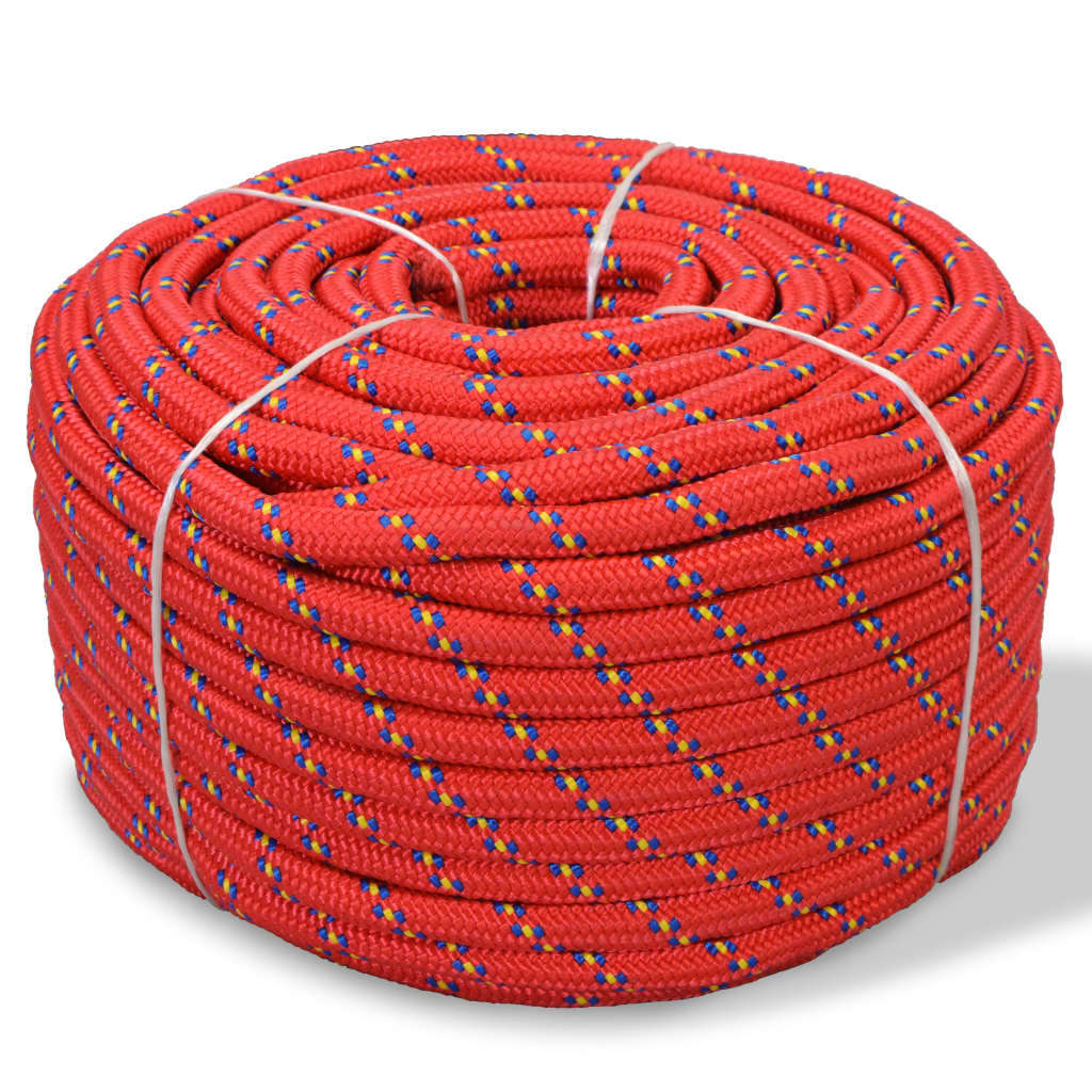 vidaXL Marine Rope Polypropylene 10 mm 250 m Red