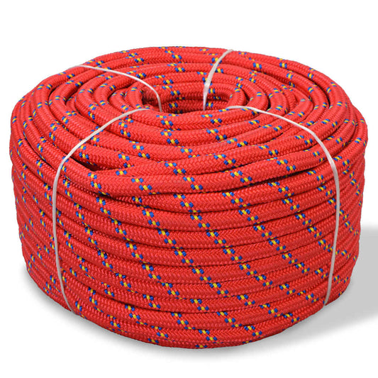 143819 vidaXL Marine Rope Polypropylene 12 mm 250 m Red