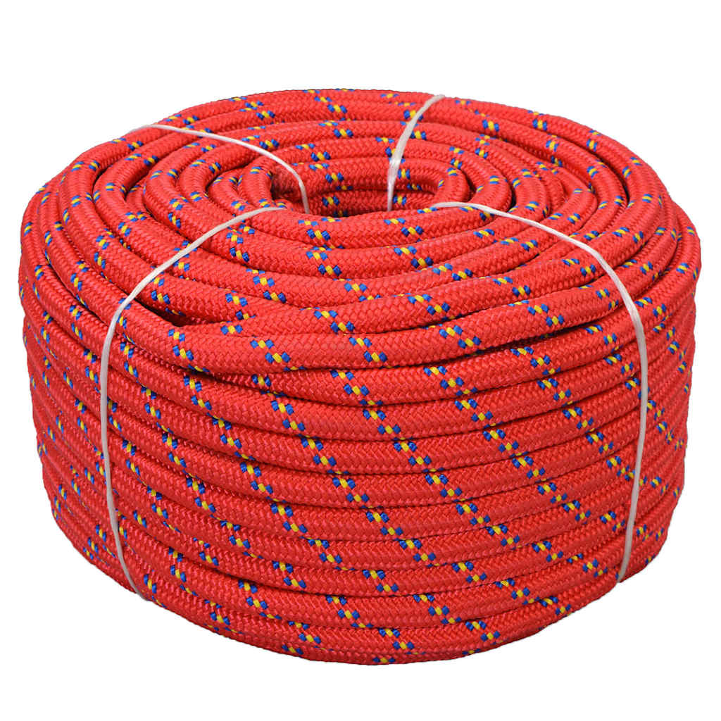 143823 vidaXL Marine Rope Polypropylene 18 mm 50 m Red