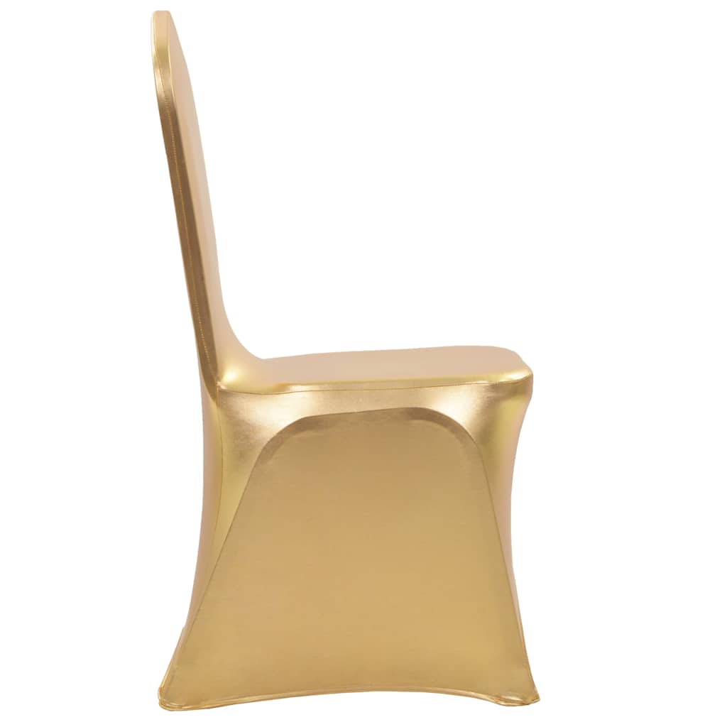 133556 vidaXL 6 pcs Chair Covers Stretch Gold