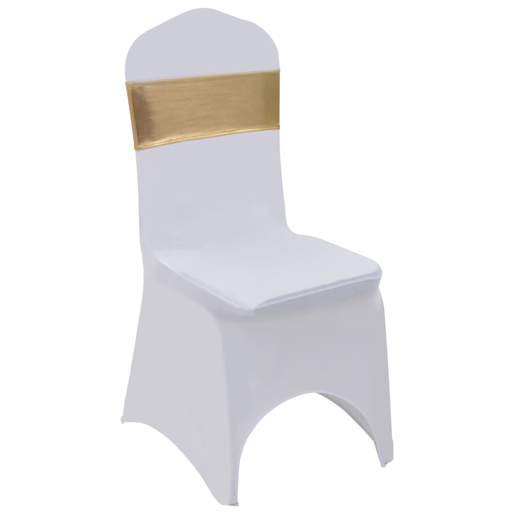 133579 vidaXL 25 pcs Stretchable Chair Band with Diamond Buckle Gold