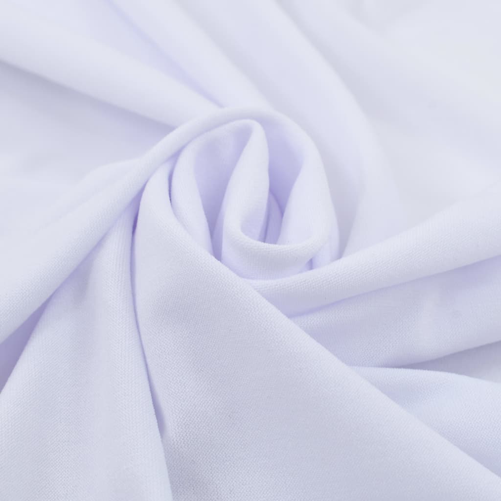 2 pcs Stretch Table Covers with Skirt 150x74 cm White