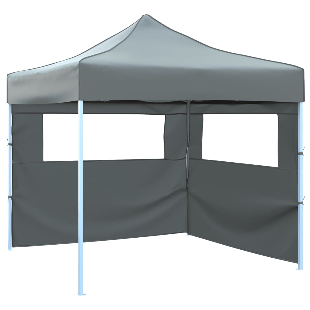 44965 vidaXL Foldable Party Tent Pop-Up with 2 Sidewalls 3x3 m Anthracite