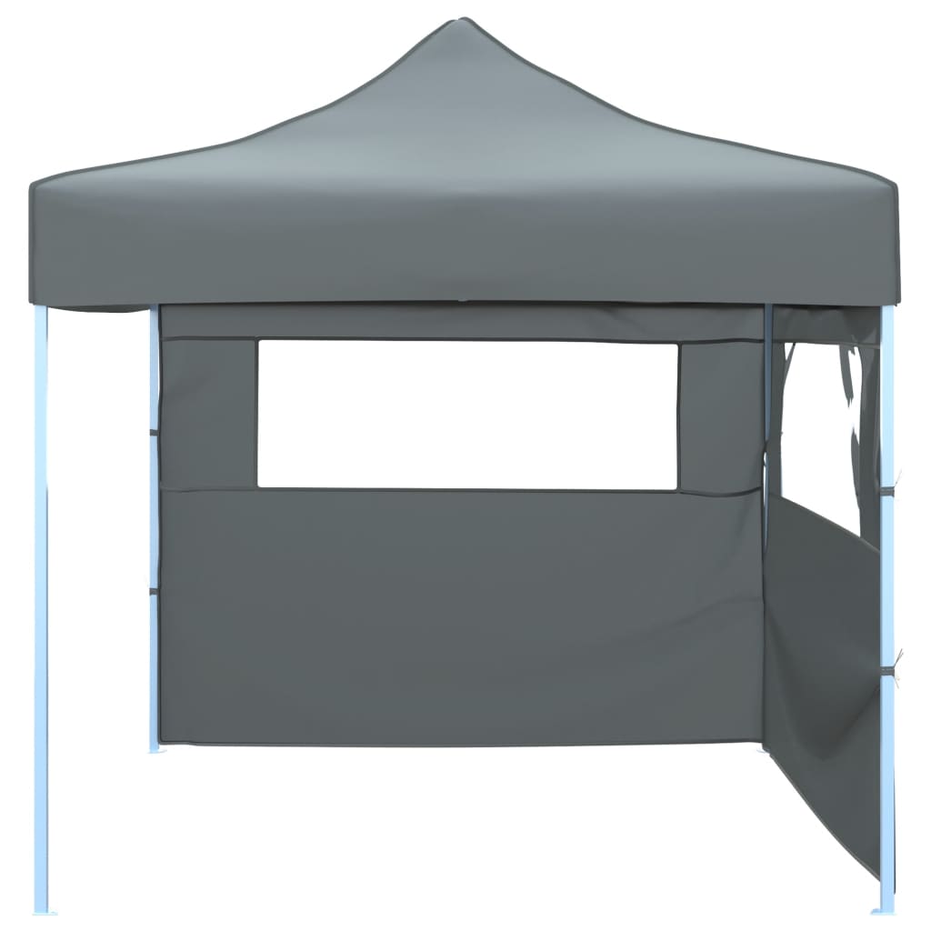 44965 vidaXL Foldable Party Tent Pop-Up with 2 Sidewalls 3x3 m Anthracite