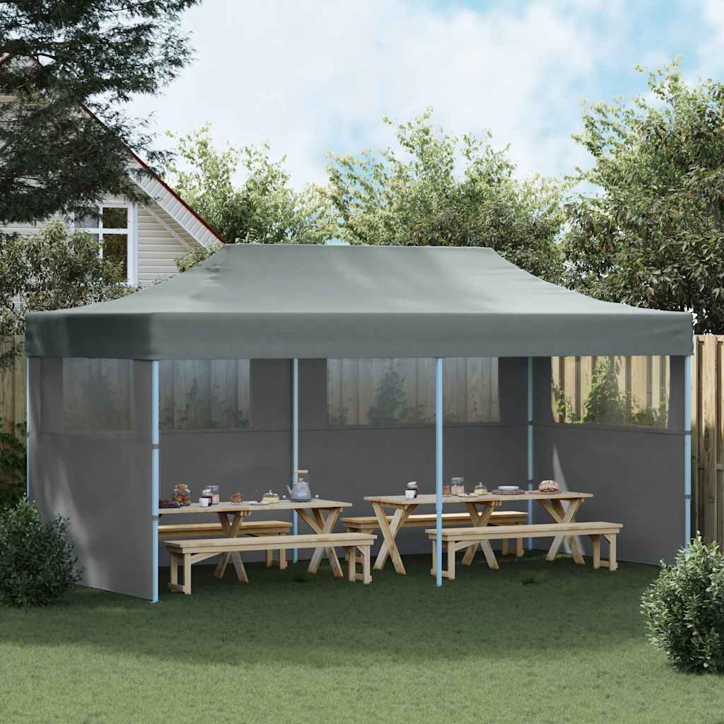 44966 vidaXL Folding Pop-up Partytent with Sidewalls 3x6 m Anthracite