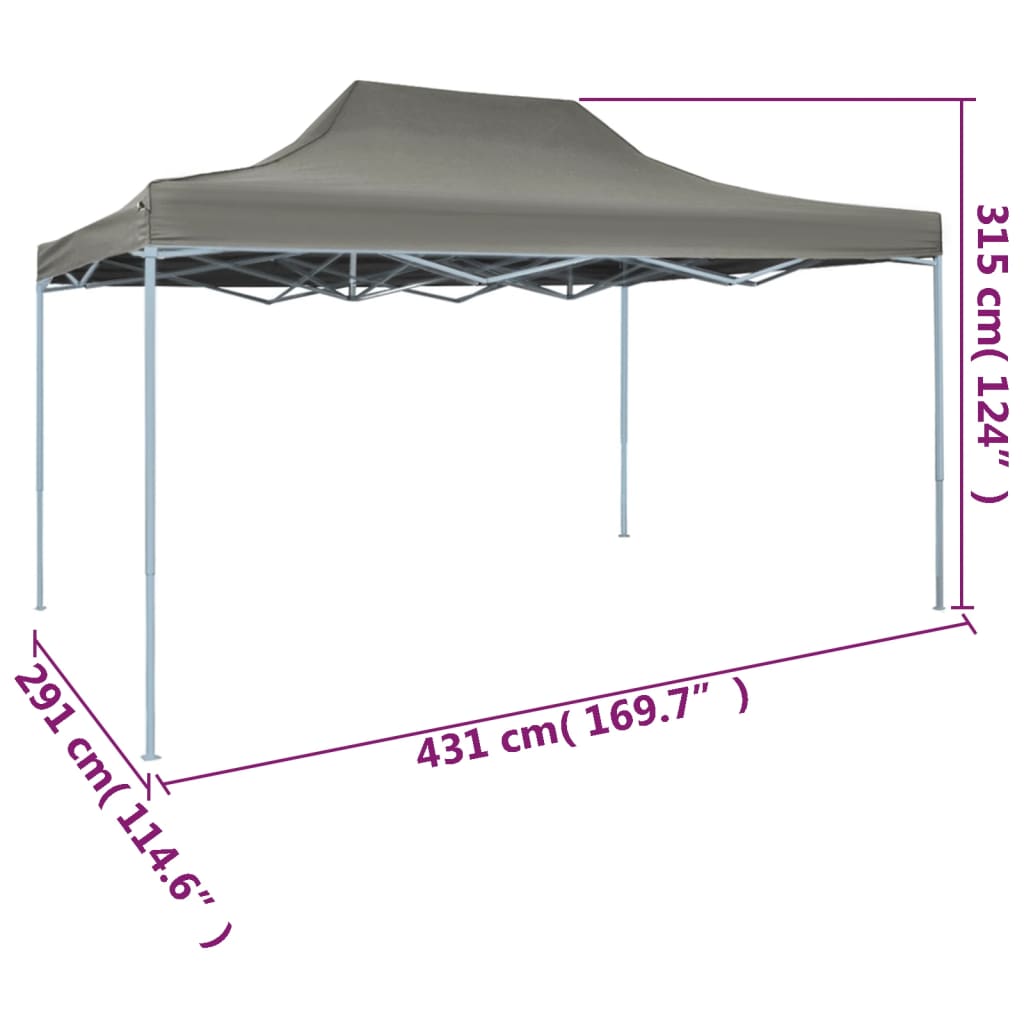 Foldable Tent Pop-Up 3x4,5 m Anthracite
