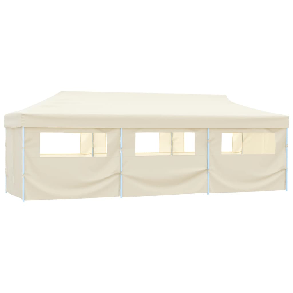 vidaXL Folding Pop-up Party Tent with 8 Sidewalls 3x9 m Cream