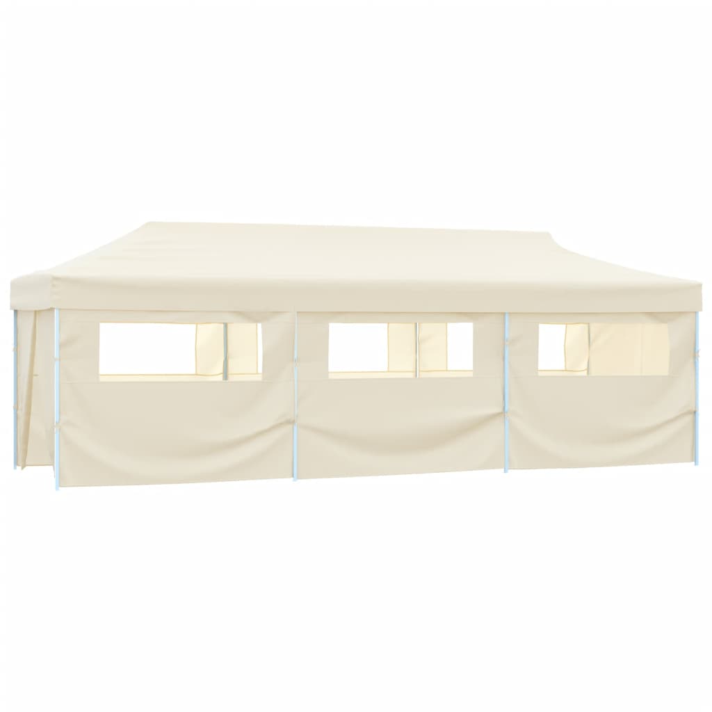 vidaXL Folding Pop-up Party Tent with 8 Sidewalls 3x9 m Cream