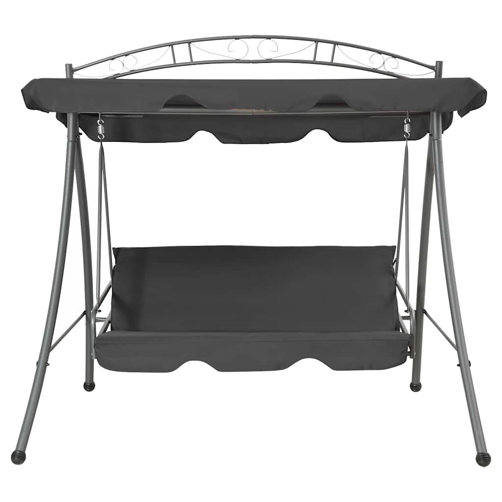 45074 vidaXL Outdoor Convertible Swing Bench with Canopy Anthracite 198x120x205 cm Steel