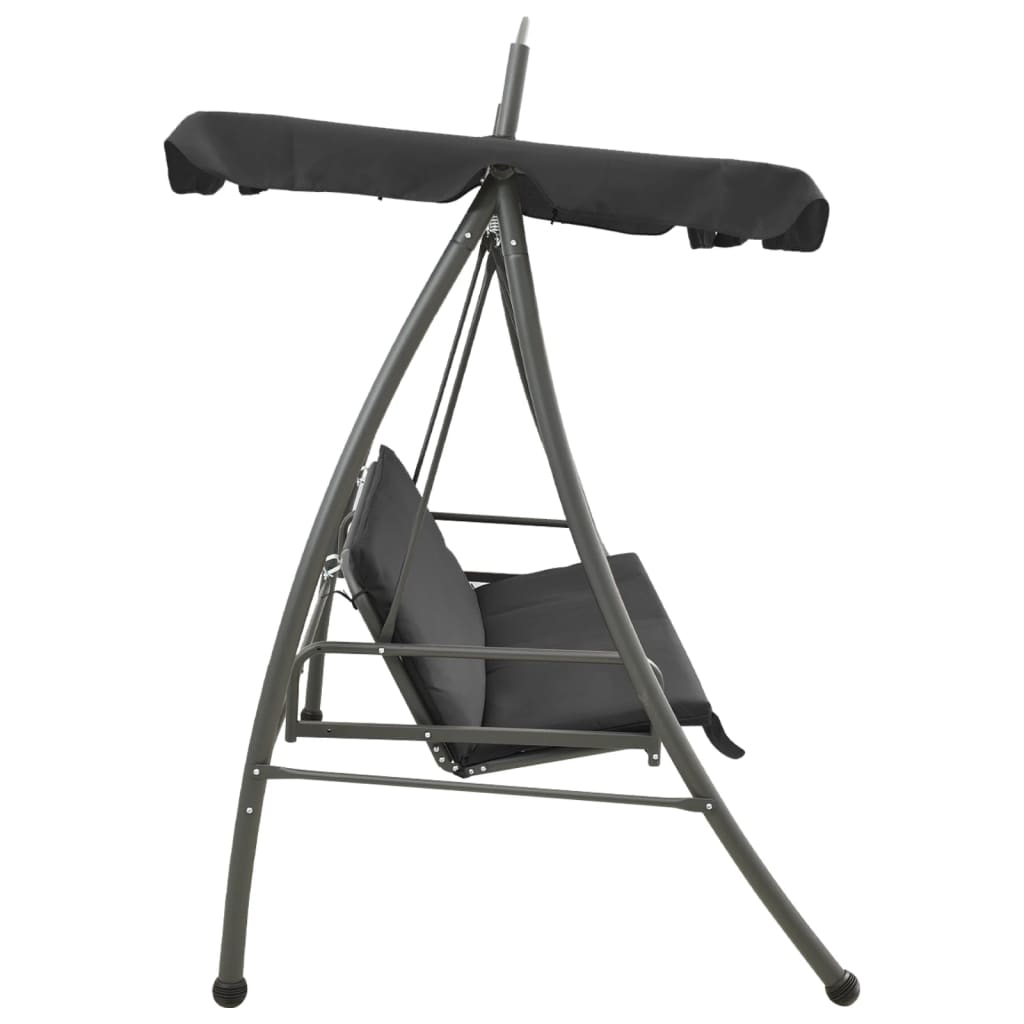 45074 vidaXL Outdoor Convertible Swing Bench with Canopy Anthracite 198x120x205 cm Steel