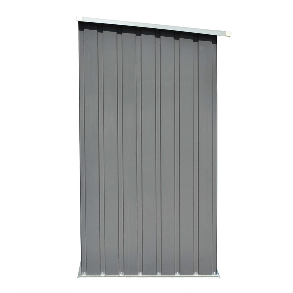 vidaXL Garden Log Storage Shed Galvanised Steel 163x83x154 cm Grey