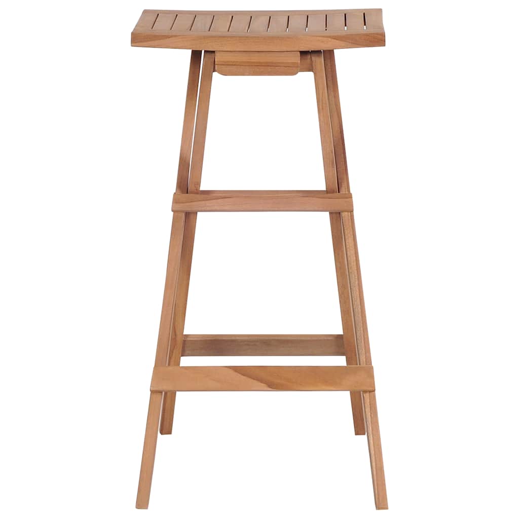 Bar Stool | Set of 4 | Brown | Solid teak wood | Standard | Foldable