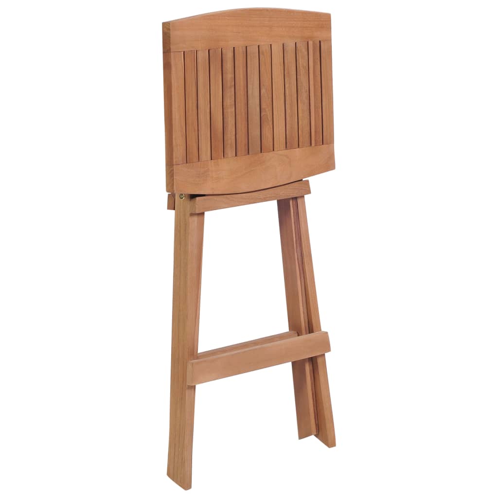 Bar Stool | Set of 4 | Brown | Solid teak wood | Standard | Foldable