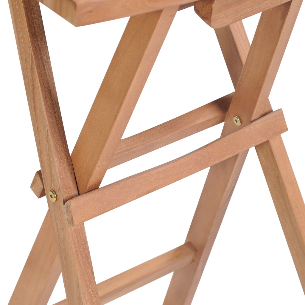 Bar Stool | Set of 4 | Brown | Solid teak wood | Standard | Foldable
