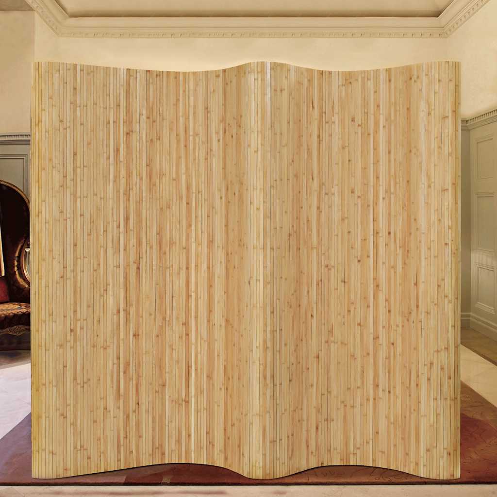 Room Divider Bamboo Width 250 cm Height 165 cm Natural