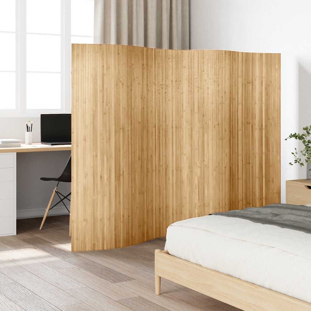 Room Divider Bamboo Width 250 cm Height 165 cm Natural