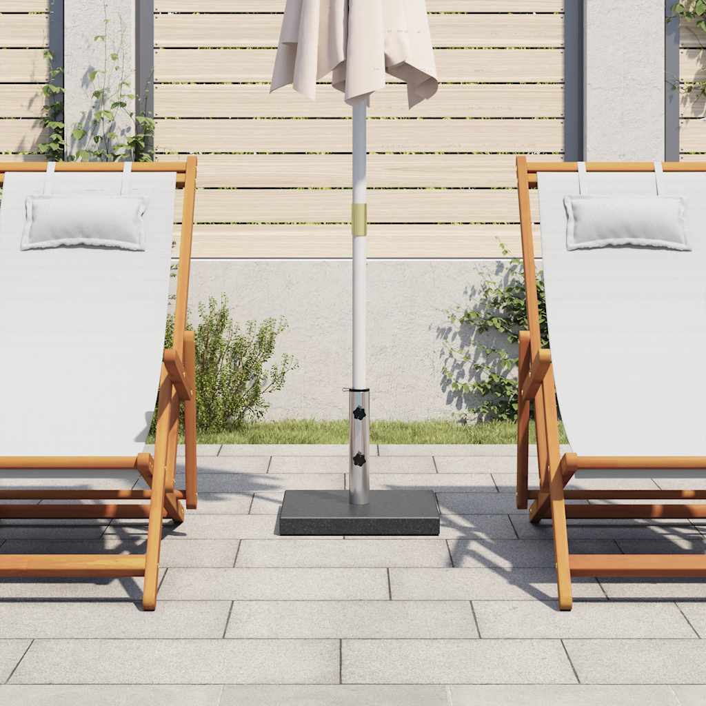 Parasol Base | Black | Granite, Stainless Steel | 20kg, 40 x 40 x 4.5 cm