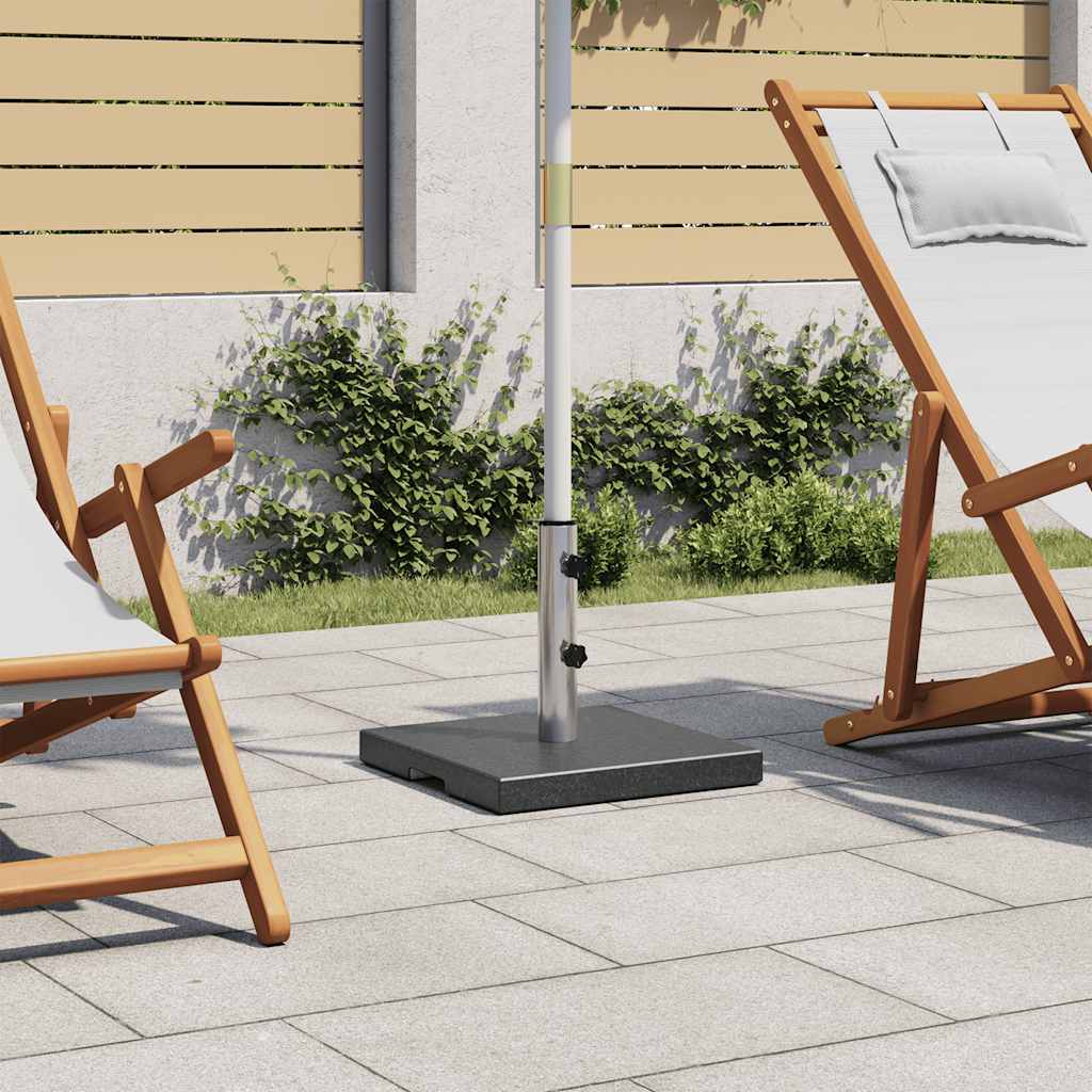 Parasol Base | Black | Granite, Stainless Steel | 20kg, 40 x 40 x 4.5 cm