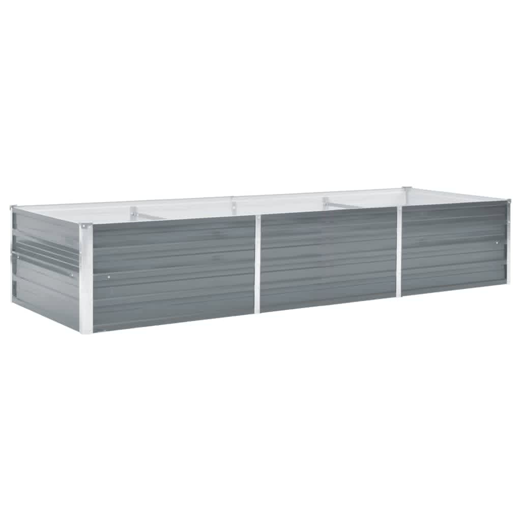 vidaXL Garden Raised Bed Galvanised Steel 240x80x45 cm Grey