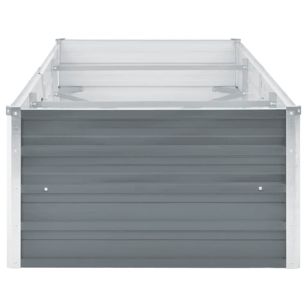 vidaXL Garden Raised Bed Galvanised Steel 240x80x45 cm Grey