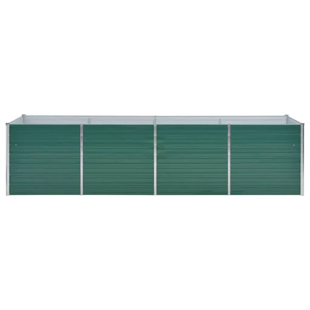 vidaXL Garden Raised Bed Galvanised Steel 320x80x77 cm Green