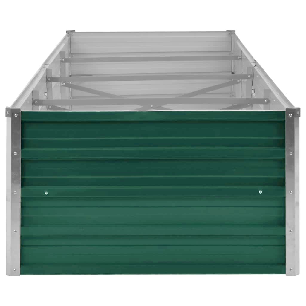 vidaXL Garden Raised Bed Galvanised Steel 320x80x45 cm Green