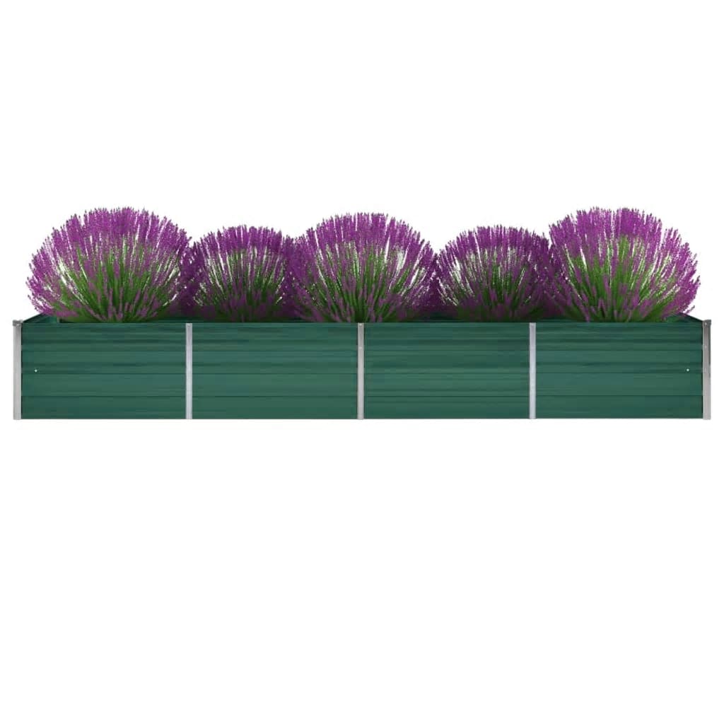 vidaXL Garden Raised Bed Galvanised Steel 320x80x45 cm Green