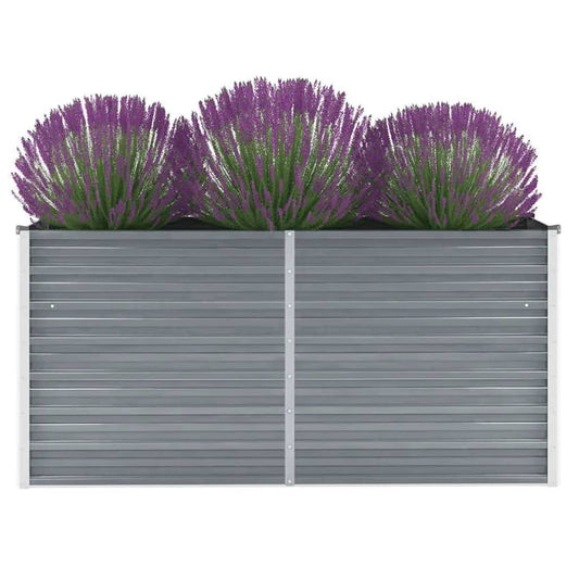 vidaXL Garden Raised Bed Galvanised Steel 160x40x77 cm Grey