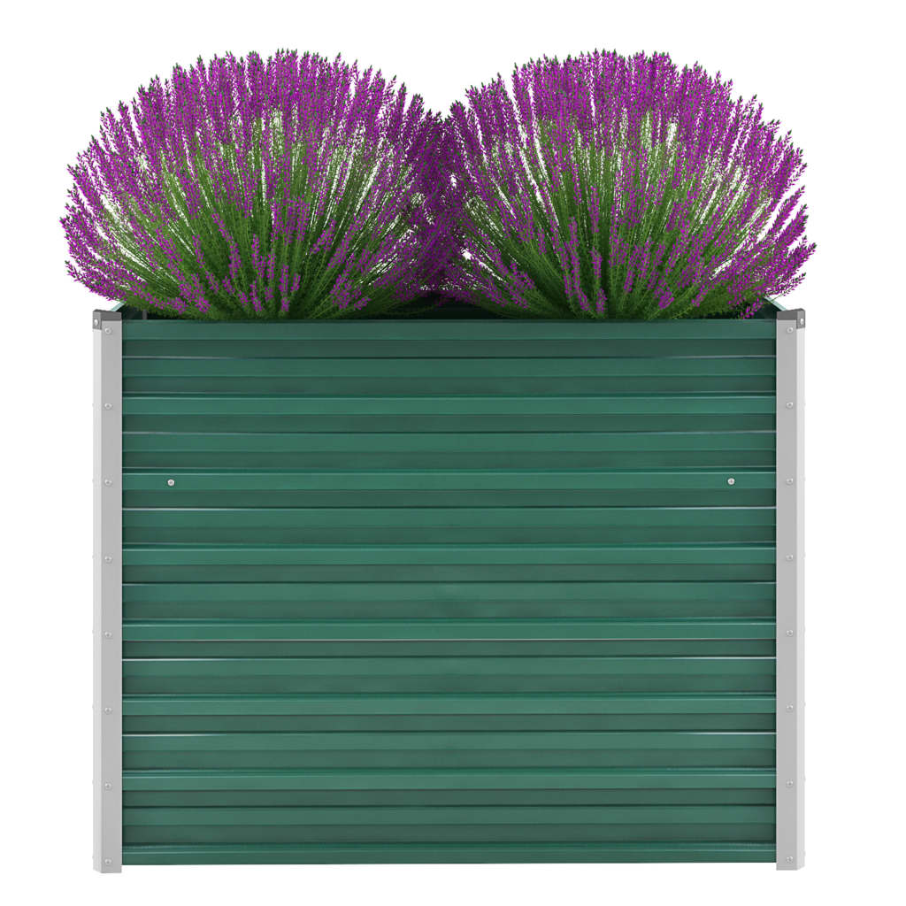 vidaXL Garden Raised Bed Galvanised Steel 100x40x77 cm Green