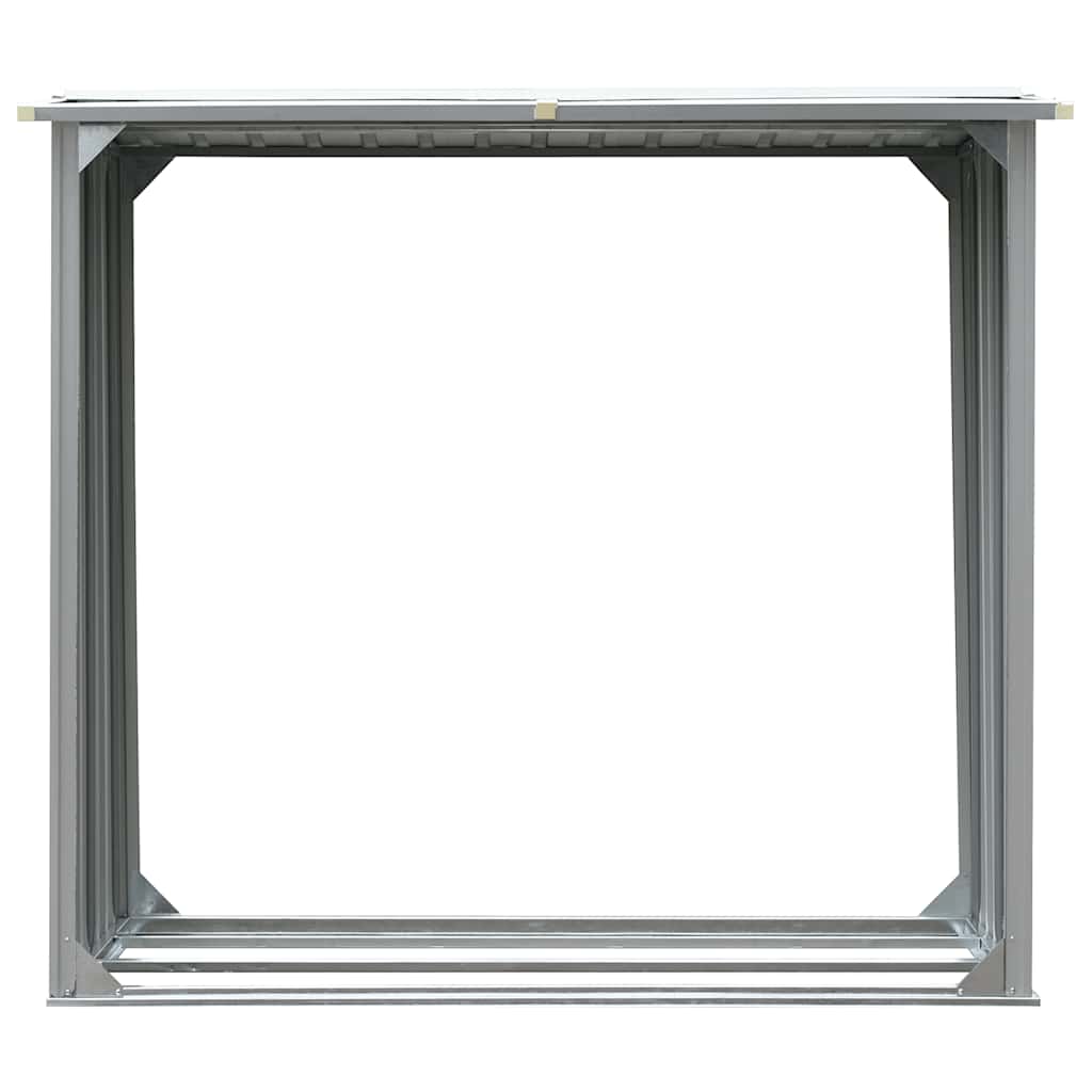 44858 vidaXL Garden Log Storage Shed Galvanised Steel 172x91x154 cm Grey