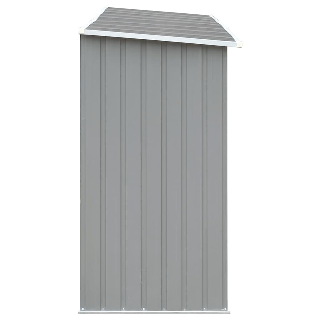 Garden Log Storage Shed Galvanised Steel 330x84x152 cm Grey